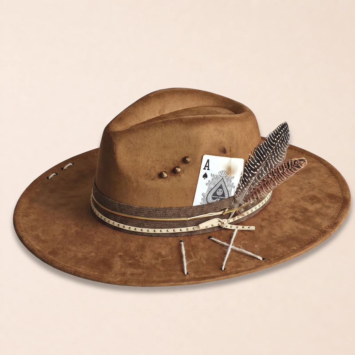 Chapeau Fedora Bord Plat Large — coloris marron