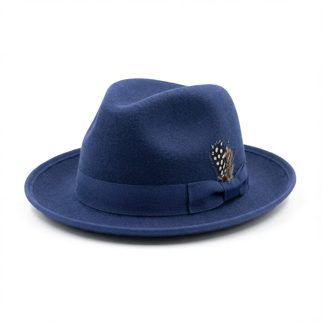 Chapeau Fedora Coton — coloris bleu