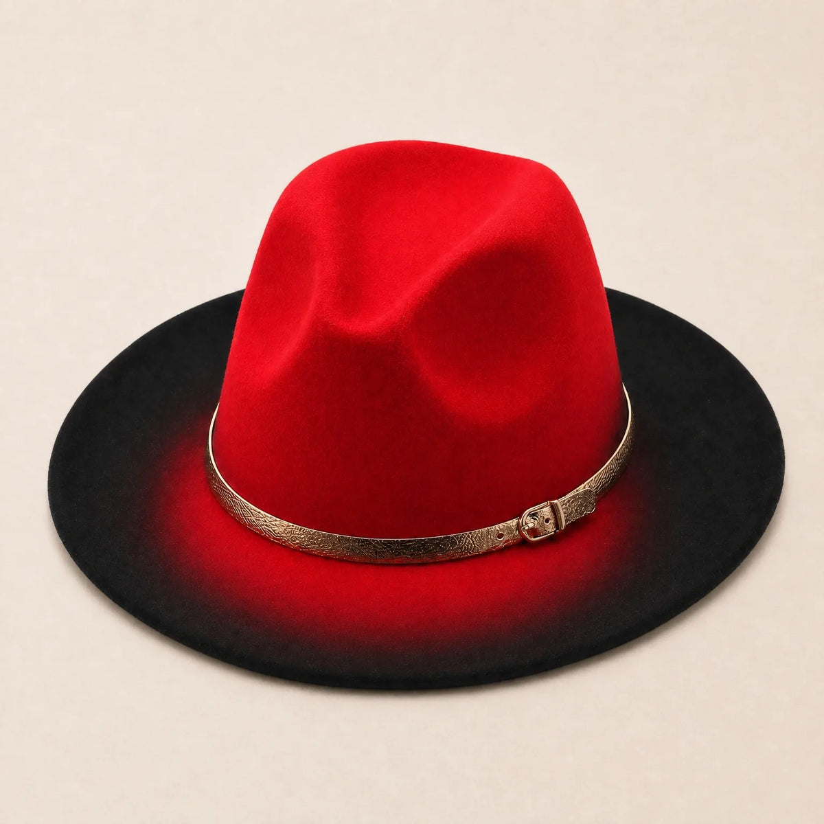 Chapeau Fedora Couleur dégradée — coloris rouge