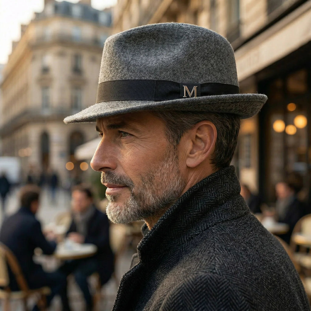 Chapeau Fedora Feutre Homme, vue de trois-quarts