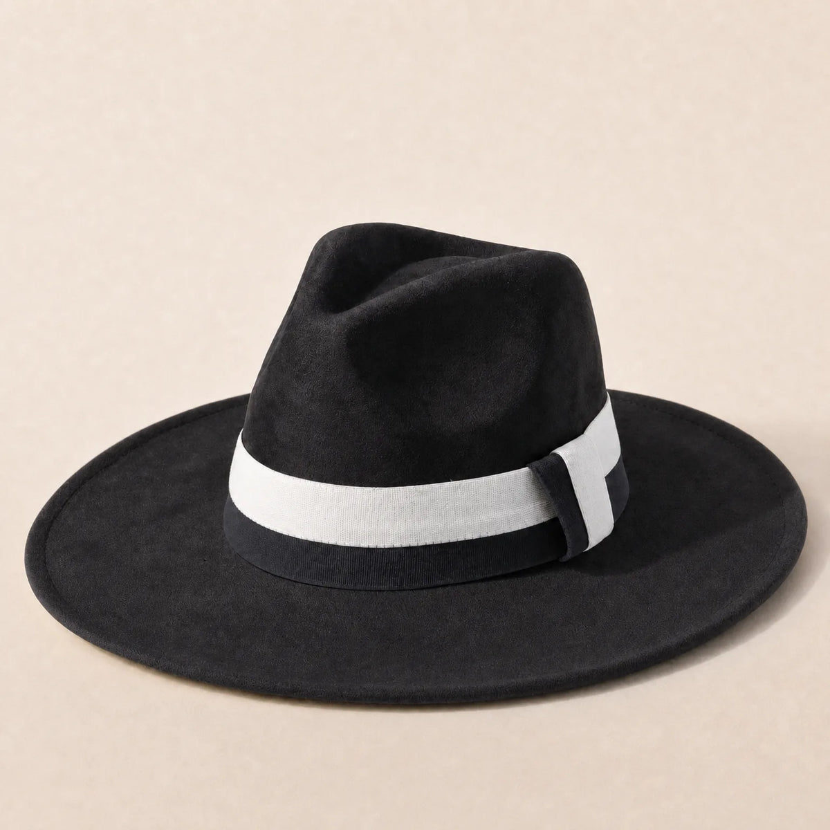 Chapeau Fedora Feutre Large Bord — coloris noir