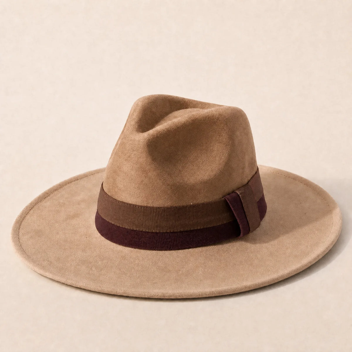 Chapeau Fedora Feutre Large Bord — coloris marron