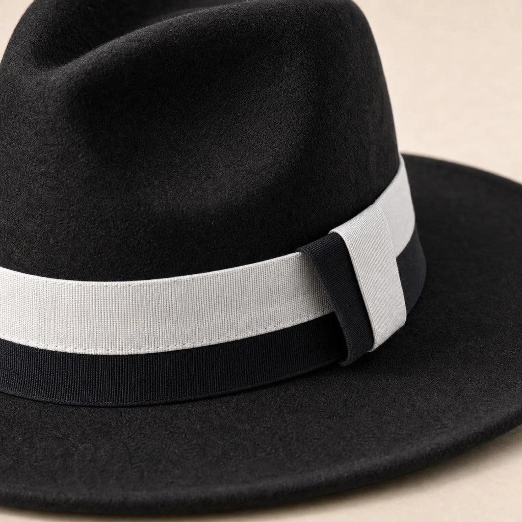 Chapeau Fedora Feutre Large Bord, vue de détail