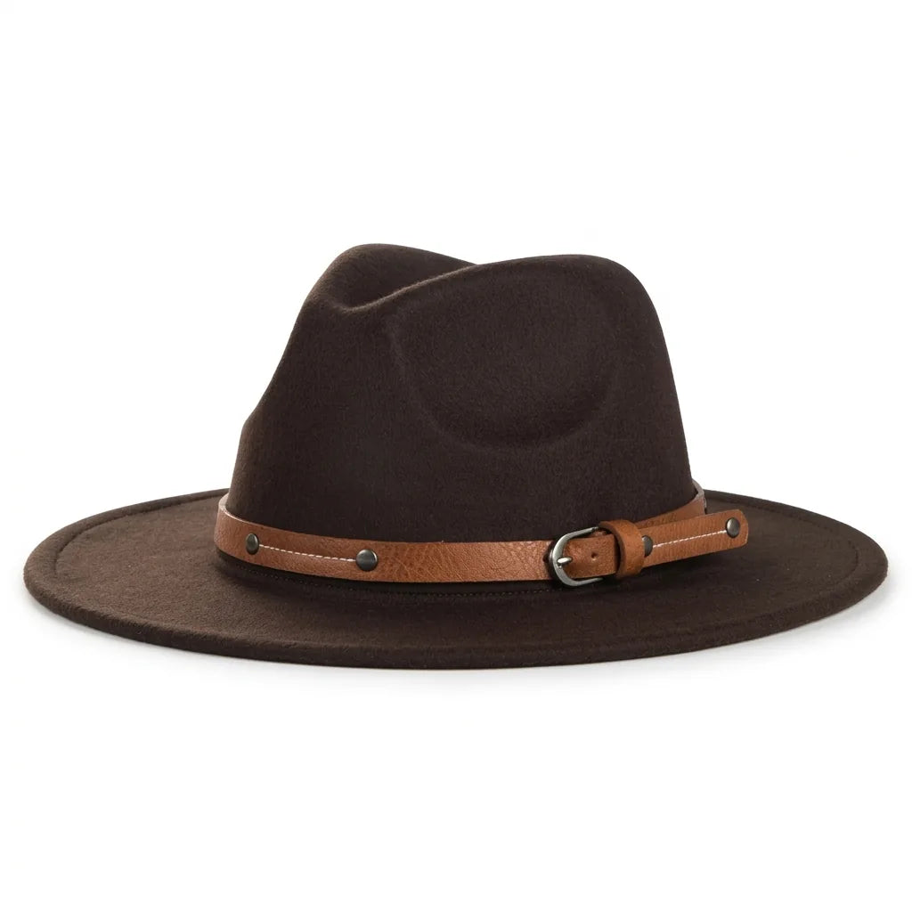 Chapeau Fedora Laine Homme — coloris marron