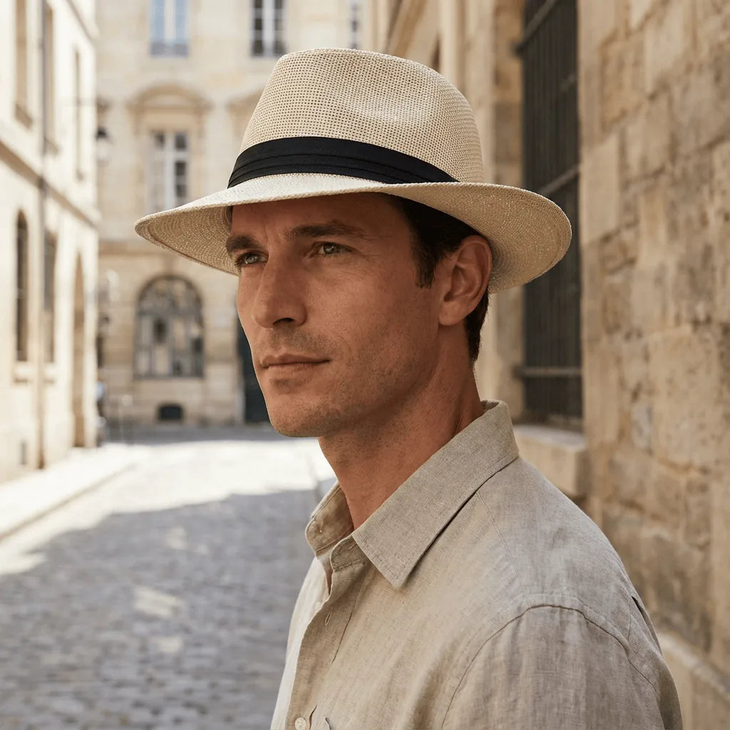 Chapeau Fedora Paille, porté