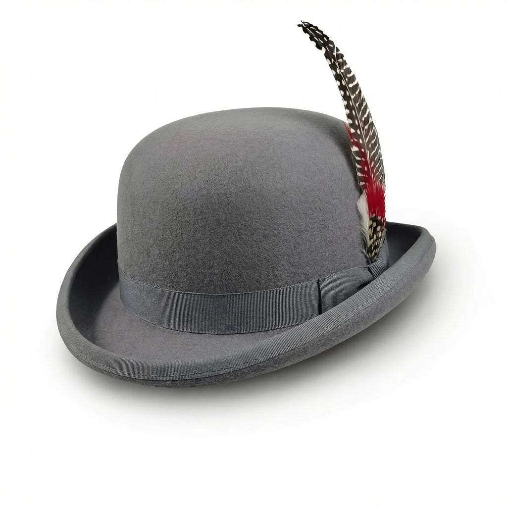 Chapeau Fedora Plume Homme — coloris gris