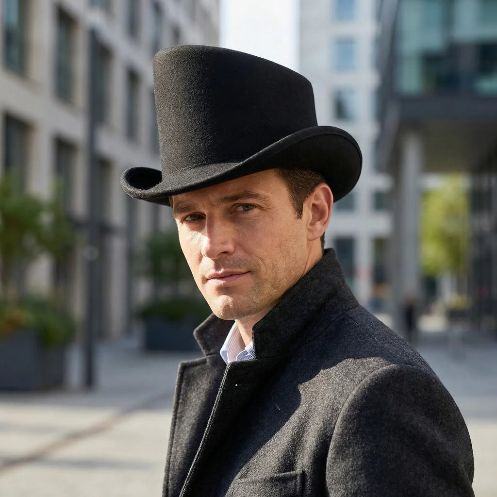 Chapeau Haut de Forme Mariage, porté