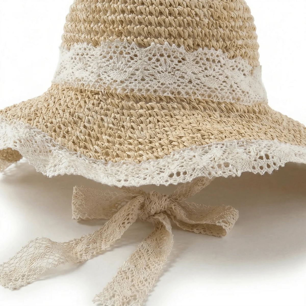 Chapeau Paille Crochet Femme, vue de détail