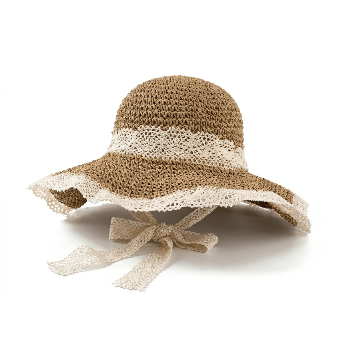 Chapeau Paille Crochet Femme, de dos