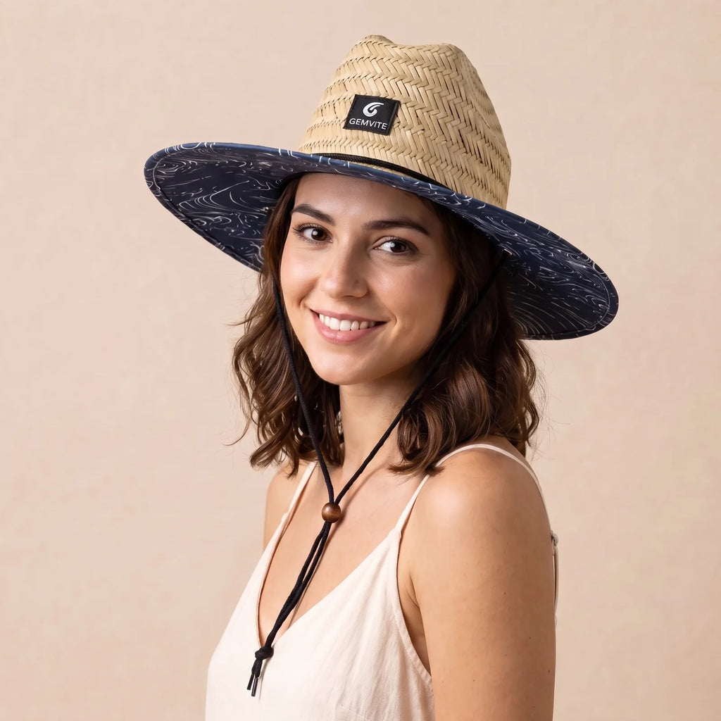 Chapeau Paille Panama Large Bord, porté