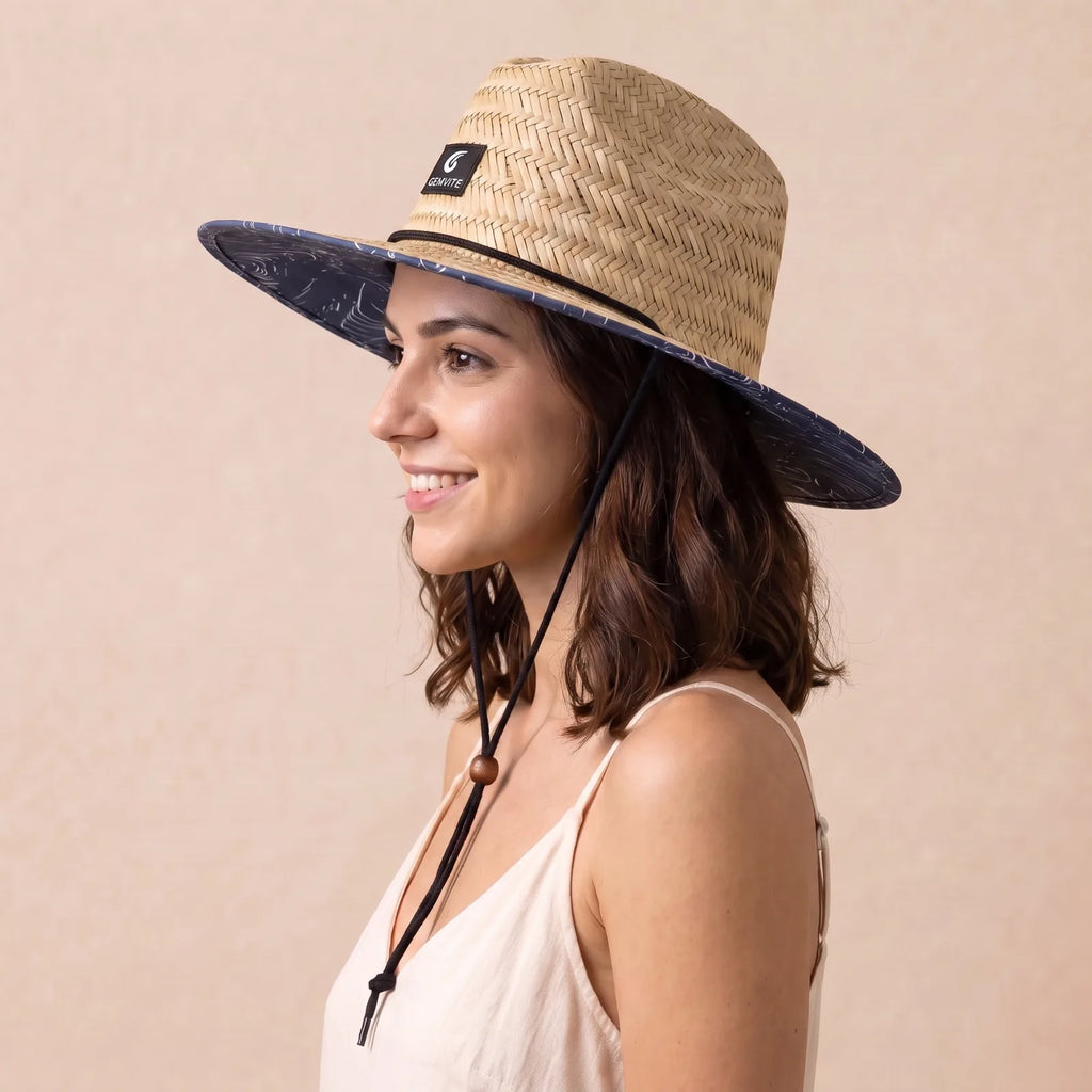 Chapeau Paille Panama Large Bord, vue de trois-quarts