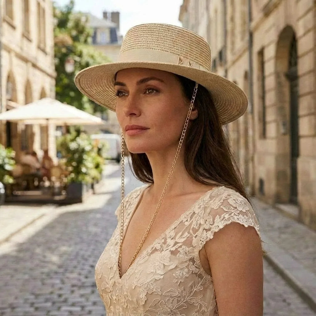 Chapeau Panama Mariage, porté