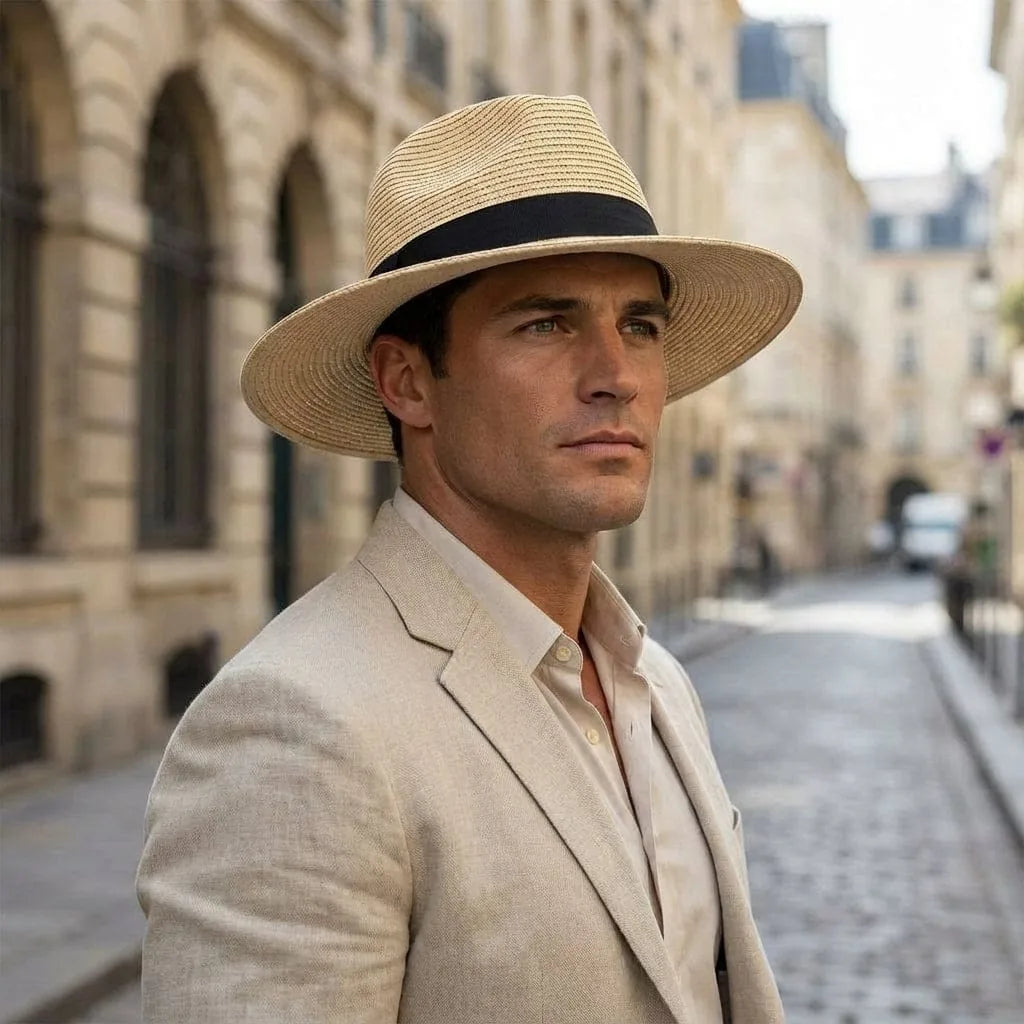 Chapeau Panama Ruban, porté