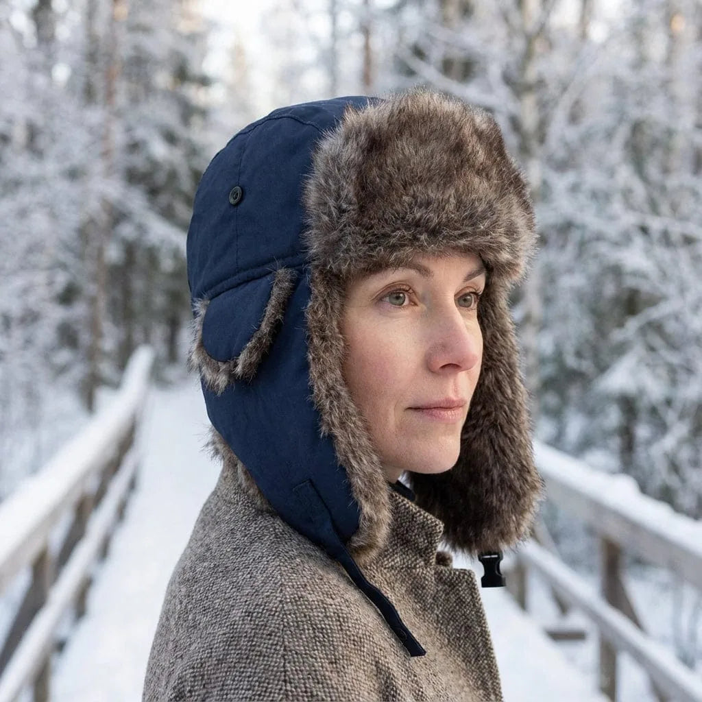 Chapeau Russe Aviateur, porté