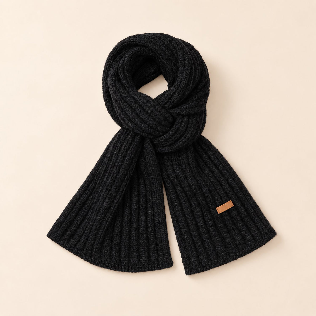 Écharpe Grosse Maille — coloris noir