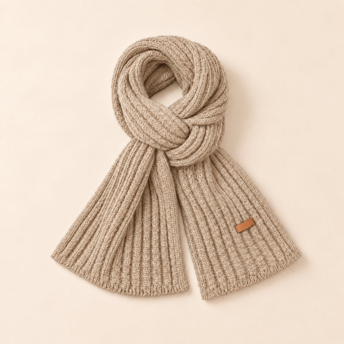 Écharpe Grosse Maille — coloris beige