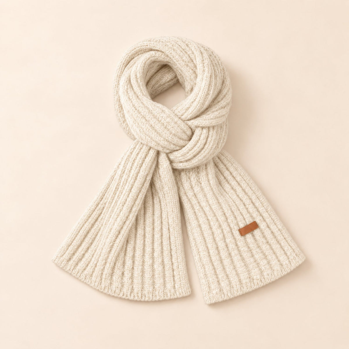 Écharpe Grosse Maille — coloris blanc cassé