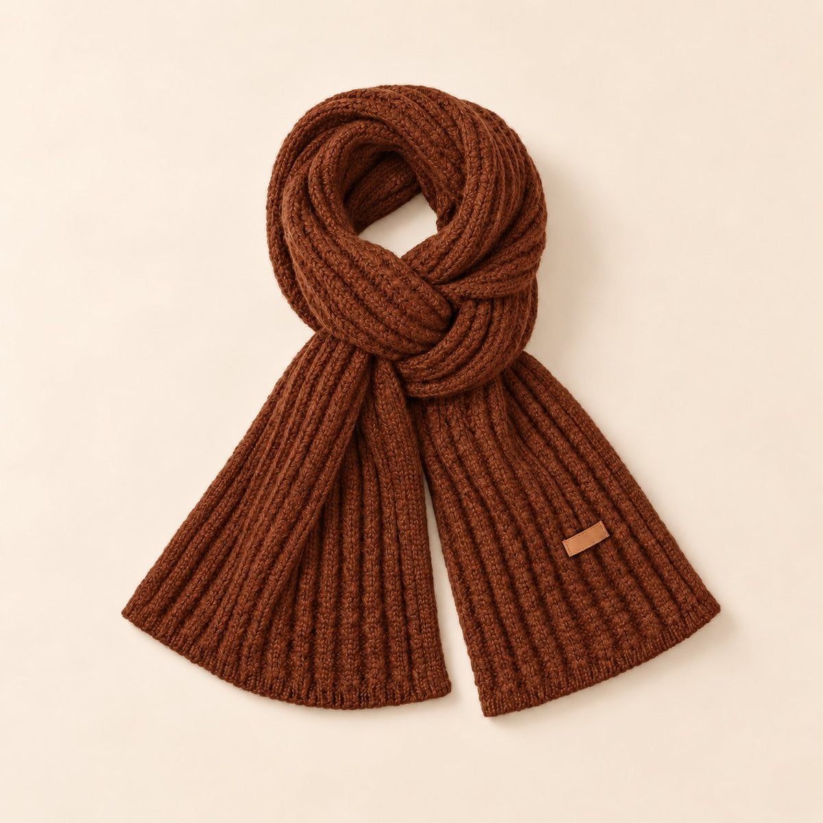 Écharpe Grosse Maille — coloris cognac