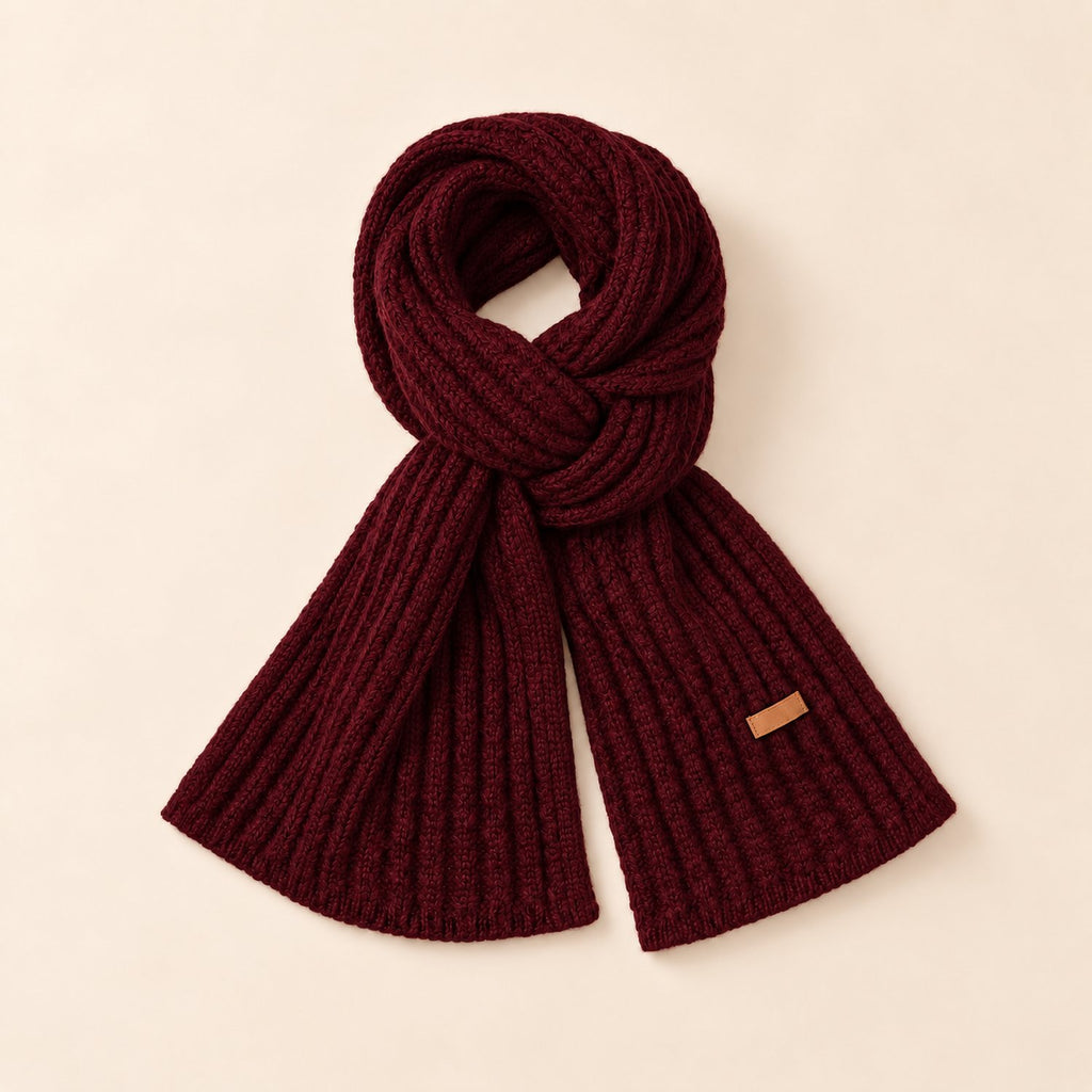 Écharpe Grosse Maille — coloris bordeaux