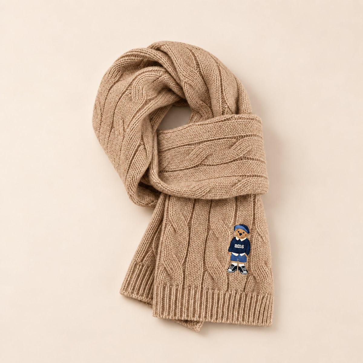 Écharpe Laine Torsadée — coloris camel