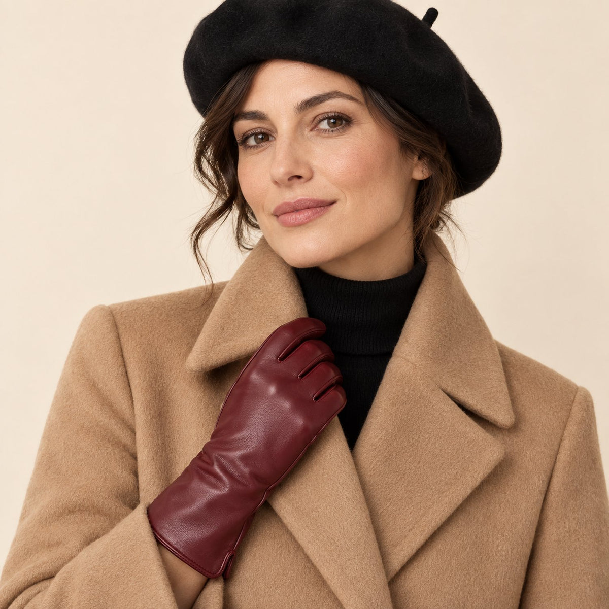 Gants Cuir Femme, porté