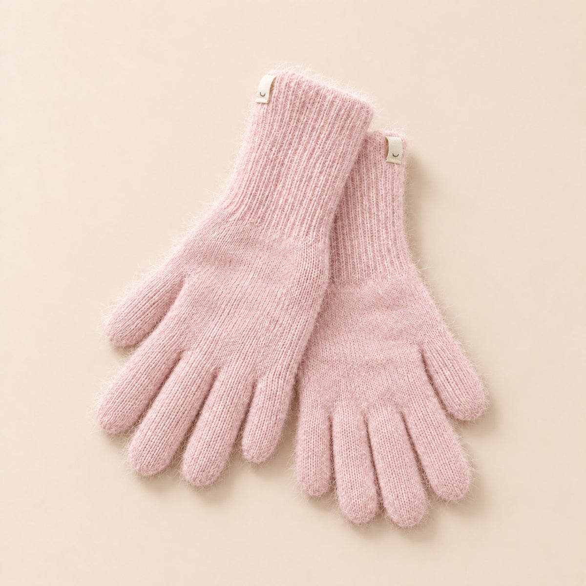 Gants Maille Femme Tactiles — coloris rose poudré